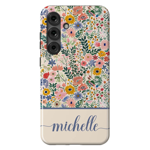 Custom Name Boho Chic Paradise Floral Galaxy Case